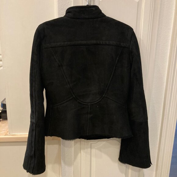 Gucci Tom Ford Fall Winter 2003 Black Suede Shearling Jacket Coat Y2K Vintage - Picture 10 of 16